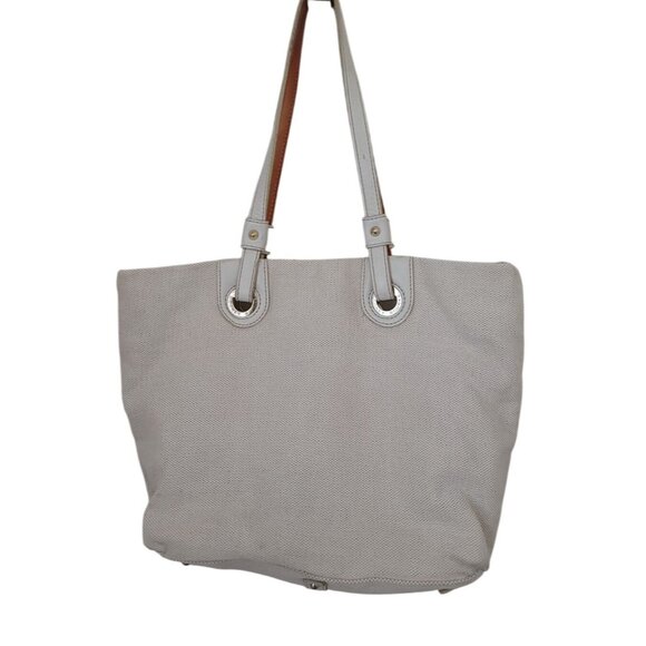 DOONEY & BOURKE Women's Cream Canvas Shopper Tote Bag Leather Handles - Picture 2 of 15